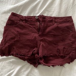 Burgundy shorts